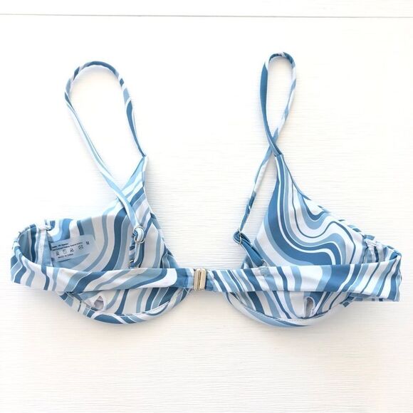 Blue Wave Bikini 2 Piece Set Underwire Bikini Top & High Rise Bikini Bottoms - Picture 4 of 9